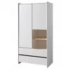 Image de KIDDY Armoire 2 portes 2 tiroirs pin massif laqué blanc