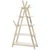 Image de Bibliothèque Enfant 5 Niveaux Laqué Blanc Et Pin Massif Clair Kiddy