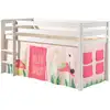 Image de Lit Mezzanine 90x200 Avec Tente Printemps Pin Massif Blanc Pino
