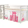 Image de Lit Mezzanine 90x200 Avec Tente Princesse Pin Massif Blanc Pino
