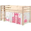 Image de Lit Mezzanine 90x200 Avec Tente Princesse Pin Massif Clair Pino