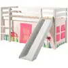 Image de Lit Toboggan 90x200 Avec Tente Printemps Pin Massif Blanc Pino
