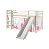 Image de Lit mi-hauteur Astrid blanc avec toboggan - Vipack - Scandinave Moderne - A lattes - 209x217x114cm