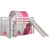 Image de Lit Toboggan 90x200 Avec Tente Et Tunnel Princesse Pin Massif Blanc Pino