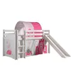 Image de PINO Lit mezzanine avec toboggan + Princess rideau
