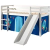 Image de Lit Toboggan 90x200 Avec Tente Astra Pin Massif Blanc Pino