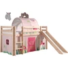 Image de Lit Toboggan 90x200 Avec Tente Et Tunnel Printemps Pin Massif Clair Pino