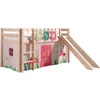 Image de Lit Toboggan 90x200 Avec Tente Et 3 Pochettes Printemps Pin Massif Clair Pino