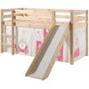 Image de Lit Toboggan 90x200 Avec Tente Princesse Pin Massif Clair Pino