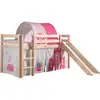 Image de Lit Toboggan 90x200 Avec Tente Et Tunnel Princesse Pin Massif Clair Pino