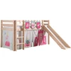 Image de Lit Toboggan 90x200 Avec Tente Et 3 Pochettes Princesse Pin Massif Clair Pino