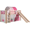 Image de Lit Toboggan 90x200 Avec Tente Tunnel Et 3 Pochettes Princesse Pin Massif Clair Pino
