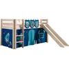 Image de Lit Toboggan 90x200 Avec Tente Et 3 Pochettes Astra Pin Massif Clair Pino