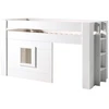 Image de Lit Mezzanine Mi Hauteur Liza 90x200   Sommier Inclus   Blanc-modéle Avec Rideaux
