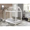 Image de Vipack - Lit enfant Design cabane 70x140 cm Blanc - Sommier à lattes inclus