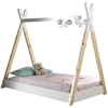 Image de Lit Tipi 70x140 Pin Massif Clair Et Blanc Inia