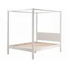 Image de PINO Lit a baldaquin avec sommier a lattes 140x200 cm Blanc