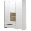 Image de Armoire Enfant 3 Portes 2 Tiroirs Bois Laqué Blanc Kiddy