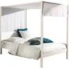 Image de Lit À Baldaquin 140x200 Avec Ciel De Lit Pin Massif Laqué Blanc Pinie
