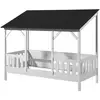 Image de Lit Cabane Mila 90x200   Pin Massif Blanc & Toit Noir-