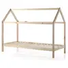 Image de Lit Cabane 90x200 Et Sommier Pin Massif Clair Kali
