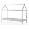 Image de Lit Cabane 90x200 Et Sommier Pin Massif Blanc Kali