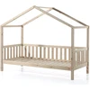 Image de Lit Cabane 90x200 Et Sommier Pin Massif Clair Bali