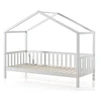 Image de Lit Cabane 90x200 Et Sommier Pin Massif Blanc Bali
