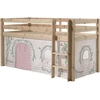 Image de Lit Mezzanine 90x200 Avec Tente Contra Pin Massif Clair Pino