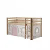 Image de Lit mezzanine enfant Vipack - Charlotte - Pin massif clair - Tente Birdy - 90x200 cm