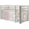 Image de Lit Mezzanine 90x200 Avec Tente Contra Pin Massif Blanc Pino