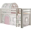 Image de Lit Mezzanine 90x200 Avec Tente Et Tunnel Contra Pin Massif Blanc Pino