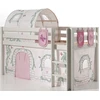 Image de Lit Mezzanine 90x200 Avec Tente Tunnel Et 3 Pochettes Contra Pin Massif Blanc Pino
