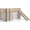 Image de Lit Toboggan 90x200 Avec Tente Contra Pin Massif Clair Pino