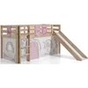 Image de Lit Toboggan 90x200 Avec Tente Et 3 Pochettes Contra Pin Massif Clair Pino