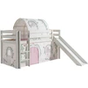 Image de Lit Toboggan 90x200 Avec Tente Et Tunnel Contra Pin Massif Blanc Pino