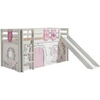 Image de Lit Toboggan 90x200 Avec Tente Et 3 Pochettes Contra Pin Massif Blanc Pino