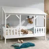Image de Pack - Lit Cabane Enfant & Sommier Housebed III 90x200cm Blanc