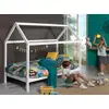 Image de Lit Cabane 90x200 Avec Matelas Pin Massif Blanc Kali