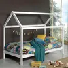 Image de Pack - Lit Cabane Enfant & Matelas Dallas 90x200cm Blanc