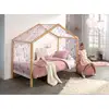 Image de Lit Cabane Avec Voile 90x200 Pin Massif Clair Kobi
