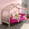 Image de Lit Cabane 90x200 Avec Matelas Pin Massif Clair Kobi