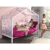 Image de Lit Cabane Avec Voile 90x200 Pin Massif Blanc Bali