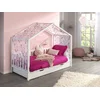 Image de Lit Cabane Gigogne 90x200 Avec Voile Pin Massif Blanc Bali