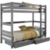 Image de Pack - Lit Superposé Enfant & 2 Tiroirs "pino Iii" Gris