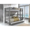 Image de Lit Superposé Gigogne 90x200 Avec Tiroir Pin Massif Gris Pino H 180cm