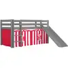 Image de Lit Toboggan 90x200 Avec Tente Clown Pin Massif Gris Pino