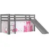 Image de Lit Toboggan 90x200 Avec Tente Princesse Pin Massif Gris Pino