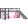 Image de Lit Toboggan 90x200 Avec Tente Et 3 Pochettes Princesse Pin Massif Gris Pino