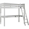 Image de Lit Mezzanine 90x200 Avec Bureau Pin Massif Blanc Pino